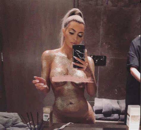 Kim Kardashian Strippes Off And Coates Her Body In Glitter For New Racy