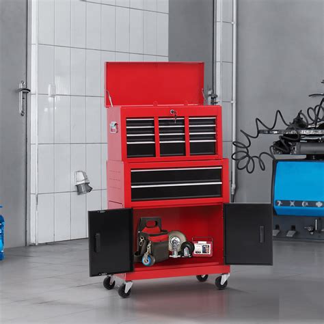 Portable Toolbox Tool Box Top Chest Cabinet Garage Storage Roll Cab Red