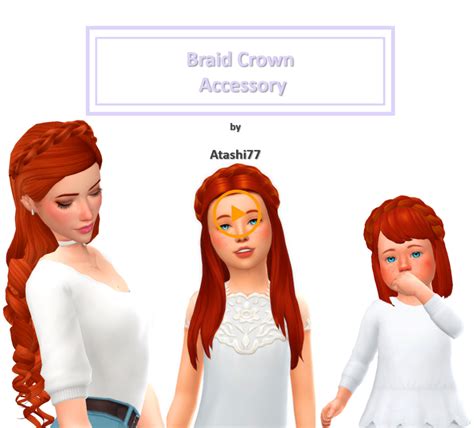 Braid Crown Accessoire Sims Hair Sims 4 Children Sims 4