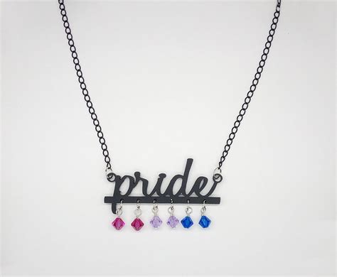 Bisexual Pride Necklace Bisexual Flag Pendant Lgbtqia Etsy Uk