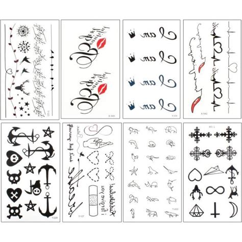 30 Feuilles Tatouages Temporaires Pour Femme Homme Enfants