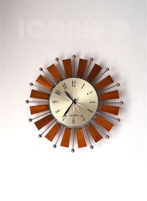 Seth Thomas Sunburst Clock Sunburst Clock Mid Century Wall Clock Clock