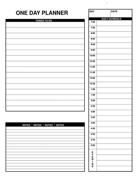 Minute Daily Planner Free Printable