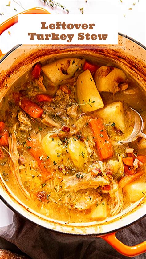 Leftover Turkey Stew With Leeks Carrots And Potatoes Turkey Soup