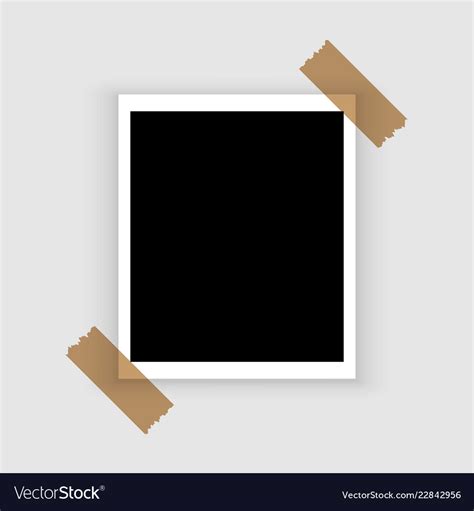 Blank Retro Polaroid Photo Frame Over White Vector Image