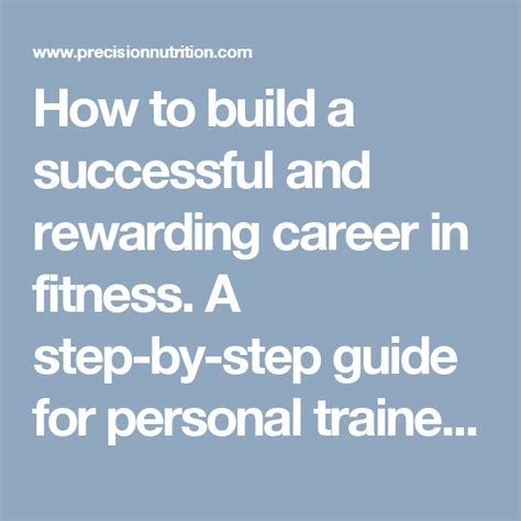 How To Build A Successful And Rewarding Career In Fitness A Step By