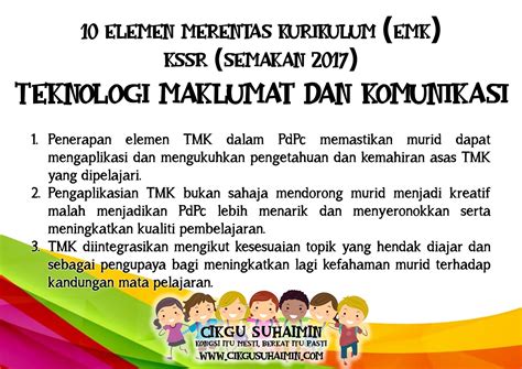 Maybe you would like to learn more about one of these? 10 Elemen Merentas Kurikulum (EMK) dalam KSSR (Semakan 2017)