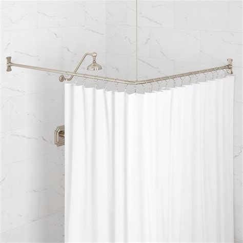 Corner Solid Brass Shower Curtain Rod Signature Hardware