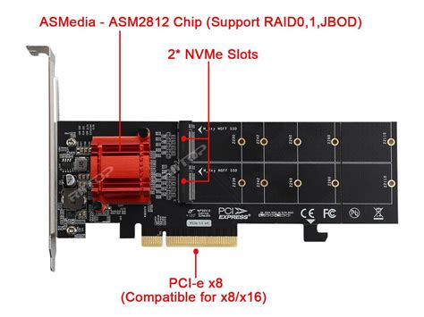 Dual Nvme Pcie Adapter Riitop Ports M Nvme Ssd To Pci E Express