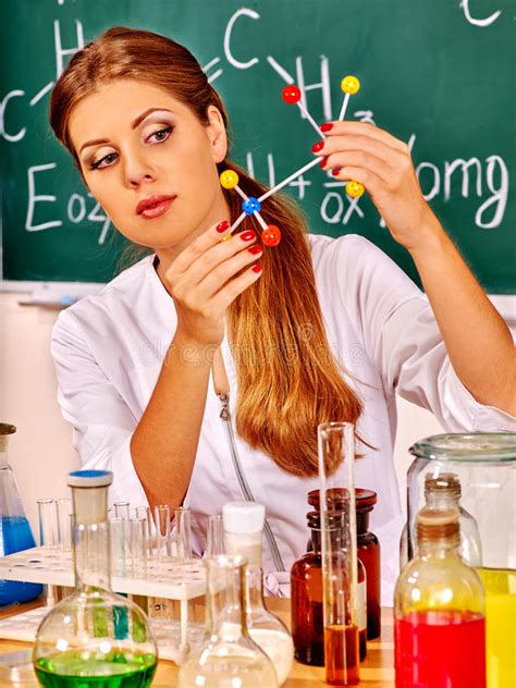 Chemistry Teacher At Classroom Stock Image Image Of Chemical Class