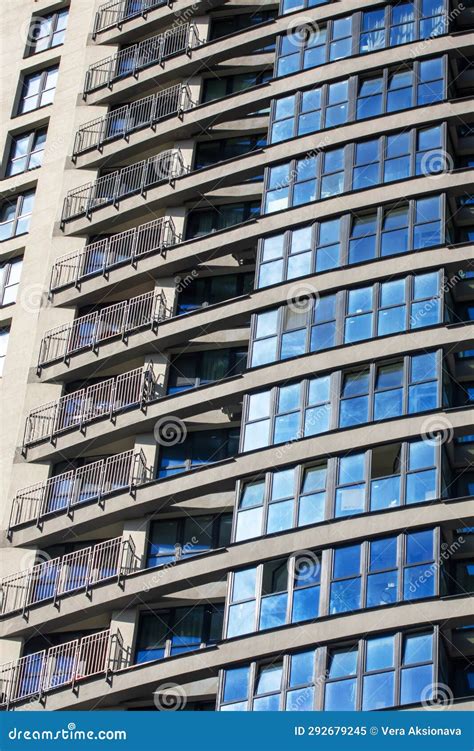 Windows Of A Tall Modern Building Closeup Stock Image Image Of