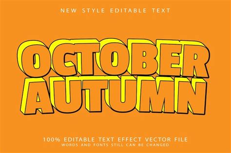 Premium Vector Autumn Text Autumn Style Editable Text Effect On Wooden