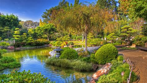Download Wallpaper 1920x1080 Path Garden Trees China