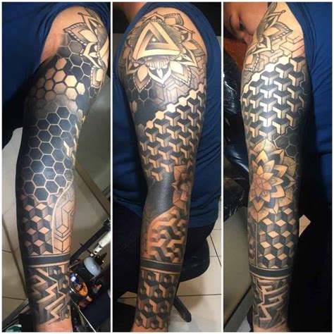 Full Arm Geometric Sleeve Tattoo Best Tattoo Ideas Gallery