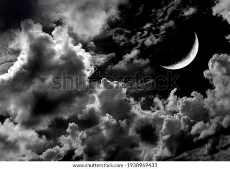 Moon Night Sky Clouds 3d Illustration Stock Illustration 1938969433