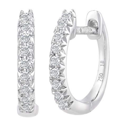 sparkld 18ct white gold 0 15ct diamond hoop earrings gold collection from personal jewellery