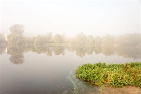 Morning Mist Over The Lake With Reflection In The Water Fog On A River