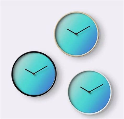 Aqua Haze Wall Clock Gradient Blue Shades Sea Blue Clock With Images