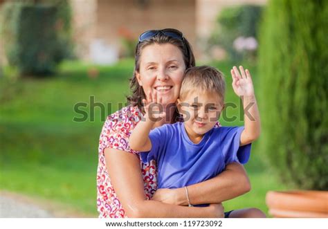 Portrait Happy Little Boy His Mother Stock Photo 119723092 Shutterstock