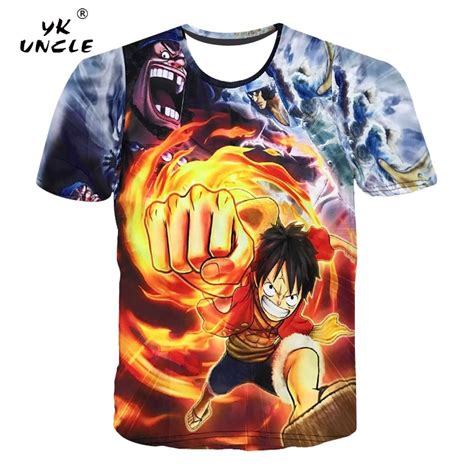 Yk Uncle Brand One Piece T Shirt Men T Shirt Funny Monkey D Luffy 3d