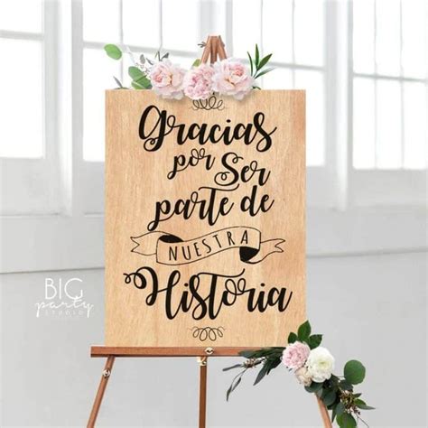 Cartel Gracias Por Ser Parte De Nuestra Historia Letrero De Boda