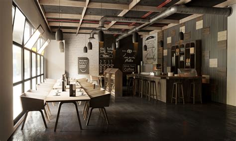 Artstation 3d Realistic Interior Design Coffee Bar Restaurant