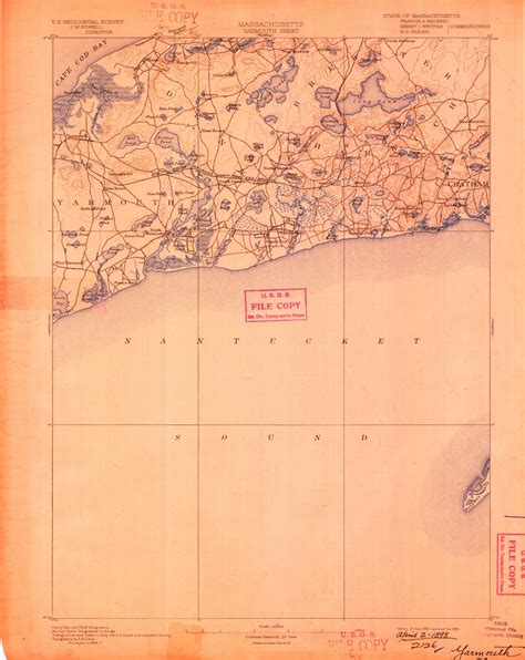 Yarmouth Massachusetts 1893 1898 Usgs Old Topo Map 15x15 Quad Old Maps