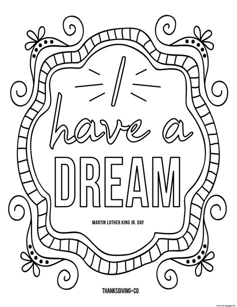 I Have A Dream Coloring Sheet