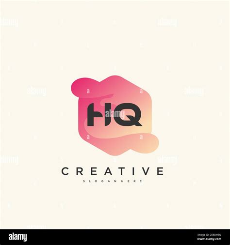 Hq Initial Letter Logo Icon Design Template Elements With Wave Colorful