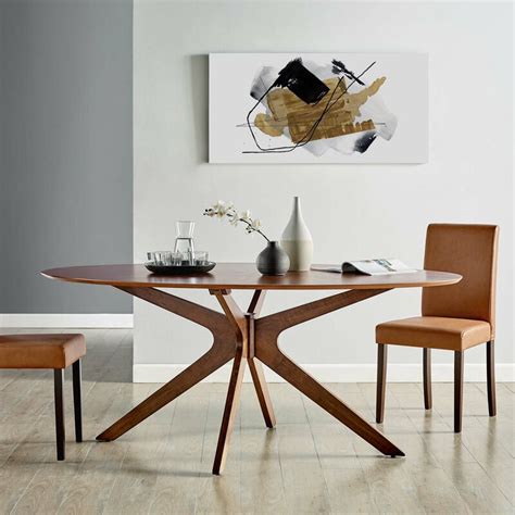 Mid Century Modern Dining Table Formal Oval With Starburst Base