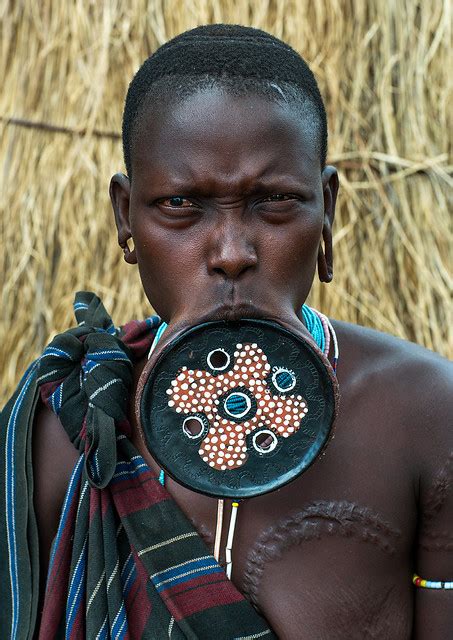 Woman From Mursi Tribe With Lip Plate Ethiopia Africa Stock Photo My