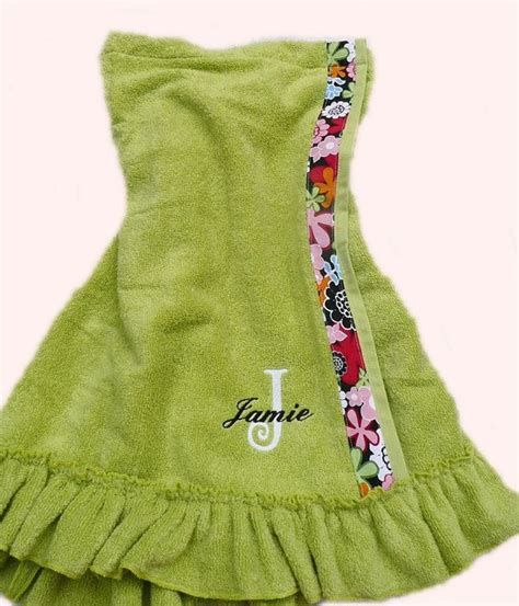 Just imagine her excitement when she opens this personalized gift made especially for her. Monogrammed towel wrap, personalized towel wrap, ruffled ...