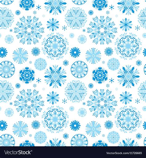 Blue Snow Pattern Royalty Free Vector Image Vectorstock