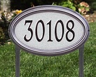 Large Oval House Number Sign In Granite, Sandstone, or Limestone Finish