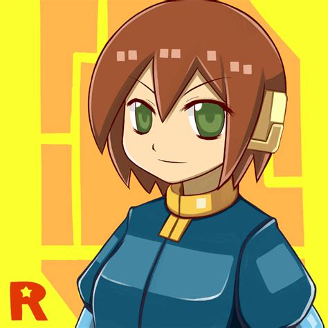 safebooru 1girl aile breasts brown hair commentary request green eyes jacket robot ears