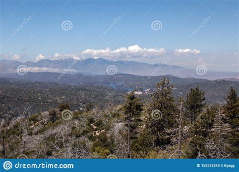 View Of Lake Arrowhead From Mountain Overlook Stock Image Image Of