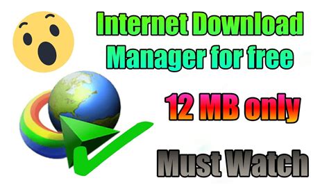 It also allows you to pause, resume and schedule downloads. Download IDM for free only 12 MB. | Must Watch - YouTube