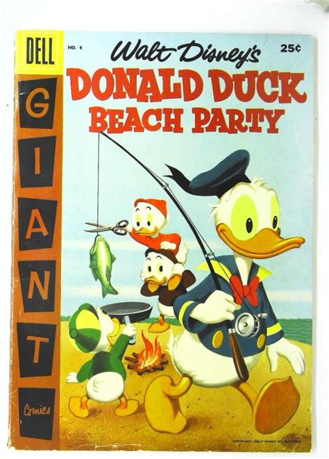 Dell Giant Comics Donald Duck Beach Party 4 Vg Actual Scan