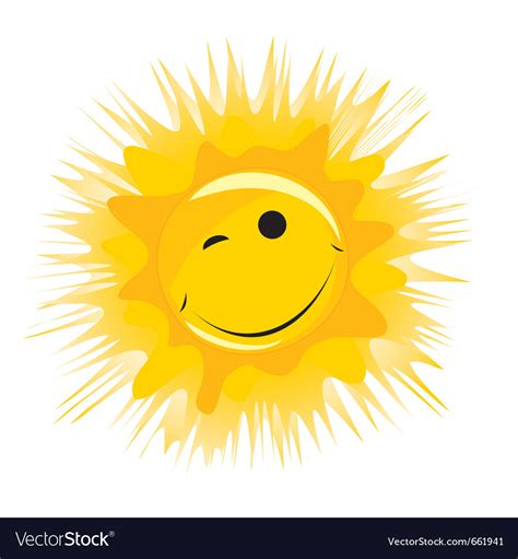Smiley Sun Royalty Free Vector Image Vectorstock
