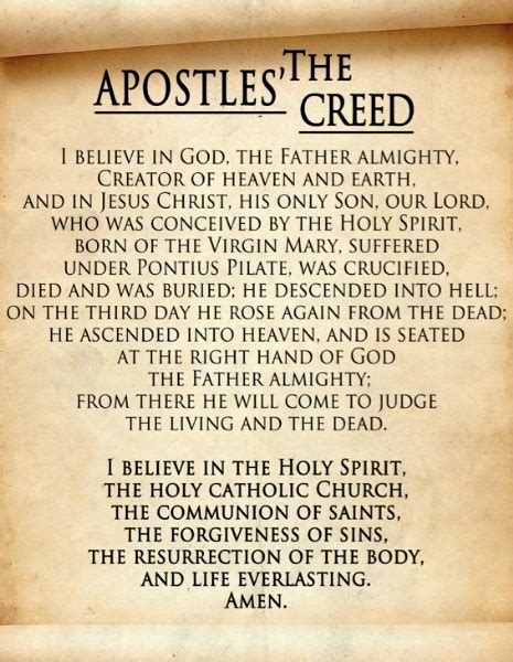 The Apostles Creed Printable Version