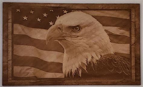 glowforge laser ready file american flag eagle wood engraving etsy