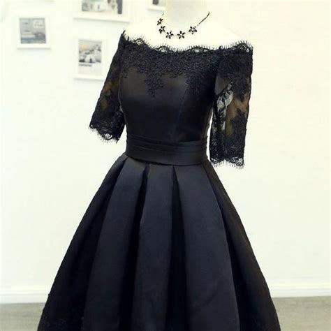 Black Lace Prom Dressa Line Homecoming Dressshort Dress90302 On Luulla