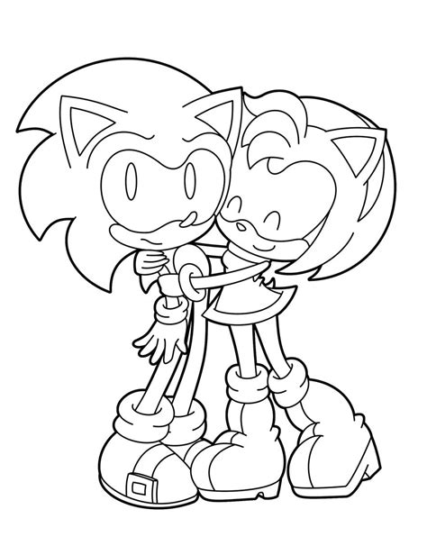 Amy Rose And Sonic Hug Love Coloring Page Wecoloringpage My XXX