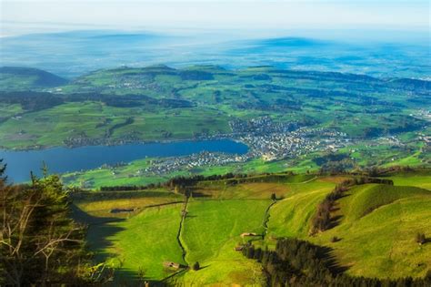 Premium Photo Beautiful View From Rigi Mountains At Lake Lucern And