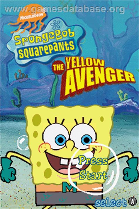Spongebob Squarepants The Yellow Avenger Nintendo Ds Artwork