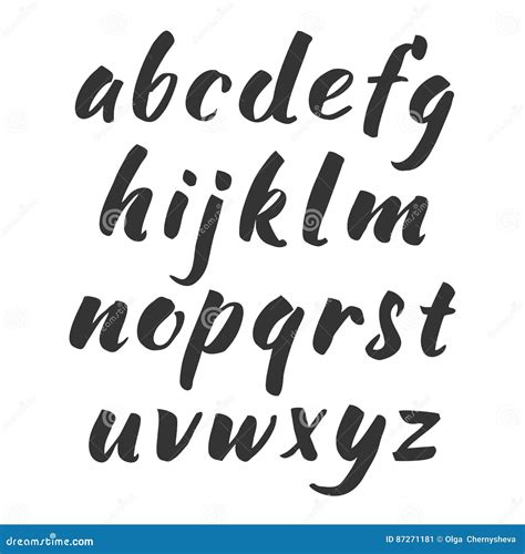 Vector Handwritten Alphabet Lowercase Letters Stock Vector