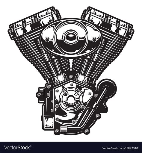 Motorcycle Engine Vector Image On Vectorstock Motorcycle Drawing