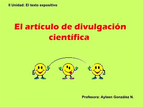 El Articulo De Divulgacion Cientifica