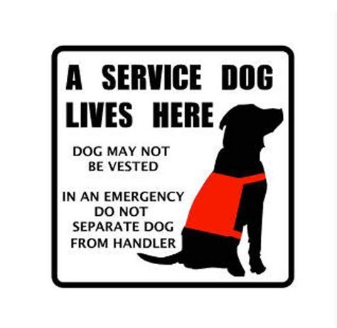 A Service Dog Lives Here Vinyl Decal Personalized Decal Service Dog