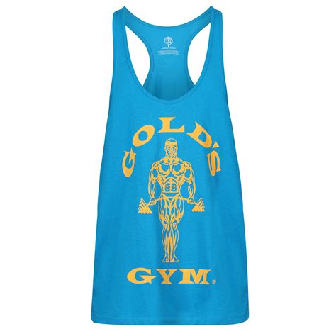 Golds Gym Classic Stringer Tank Top Turquoise Yellow S 6784 22